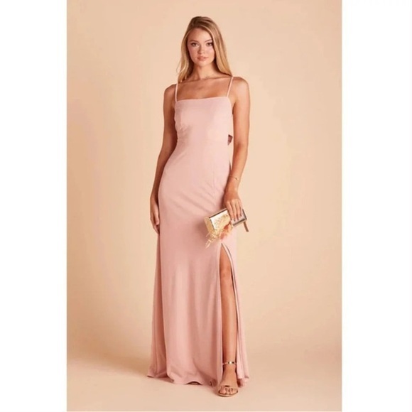 Birdy Grey Pink Spaghetti Strap Maxi Gown Benny Dress Sz Small S